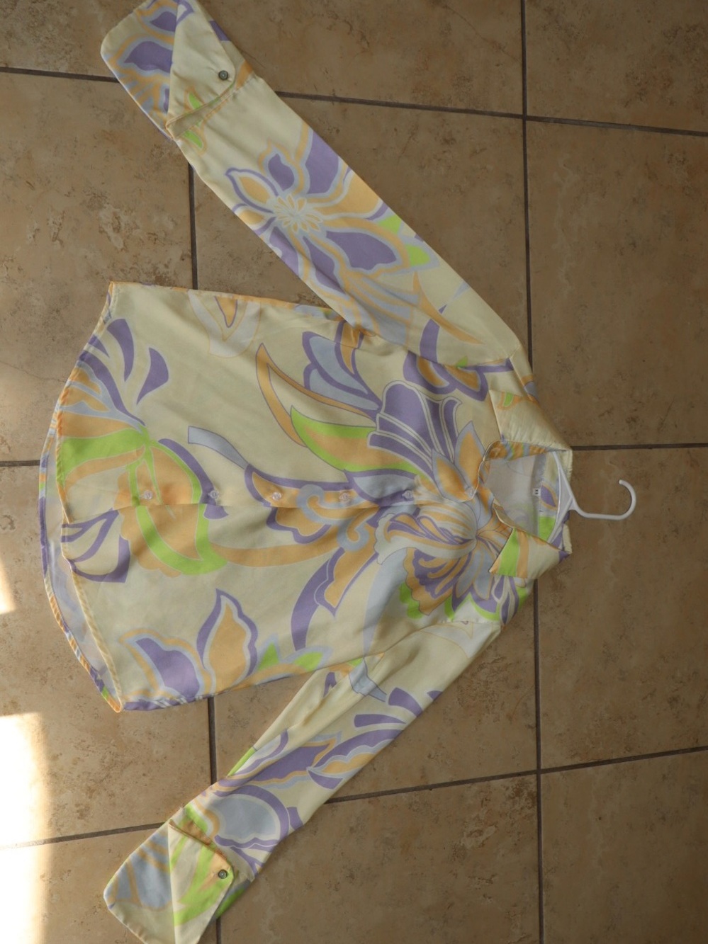 Girls' Pastel Floral Long-Sleeve Button-Up SET